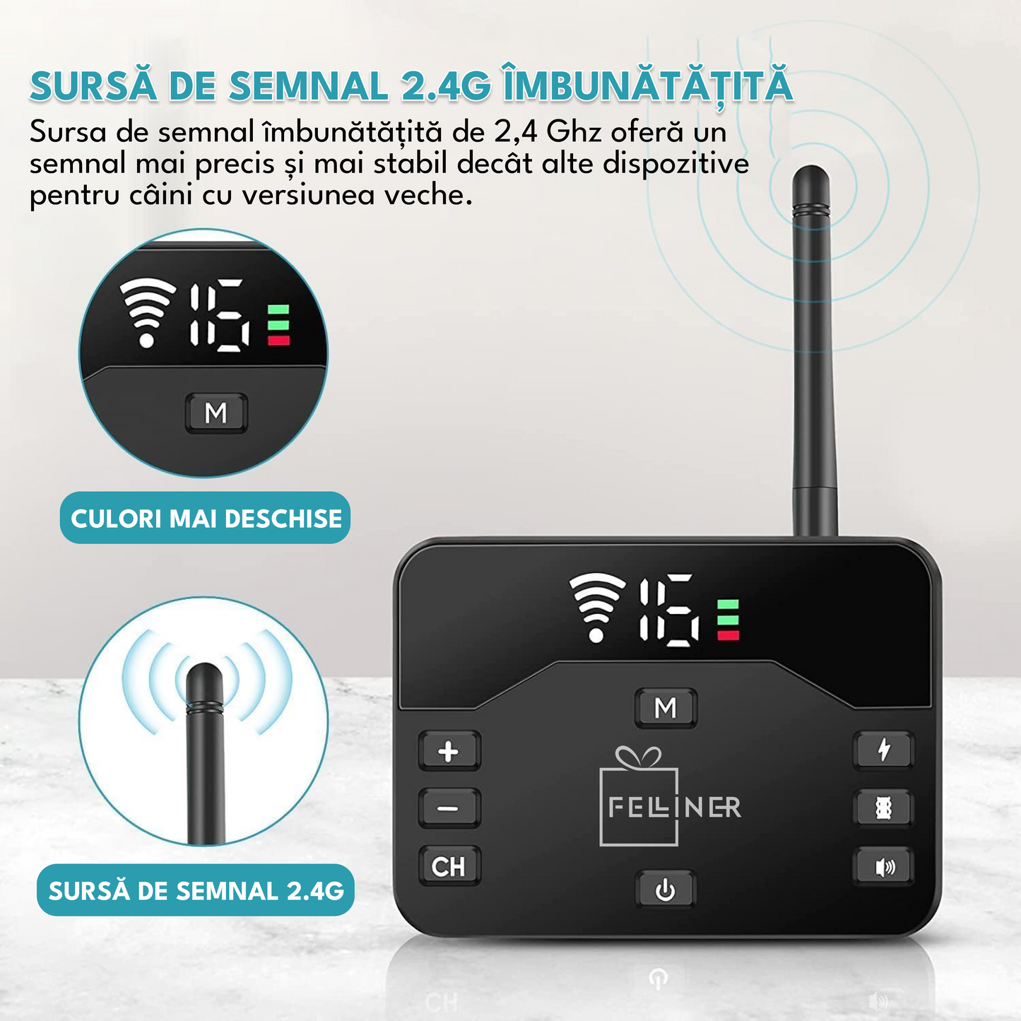 Zgarda electrica dresaj pentru 2 caini, TZ-H0-S24, gard electronic, raza actiune 260 metrii, gard electronic, rezistent la apa IPX65, impuls electrostatic, vibratie si localizare, semnal 2.4G, autonomie 170 zile, negru
