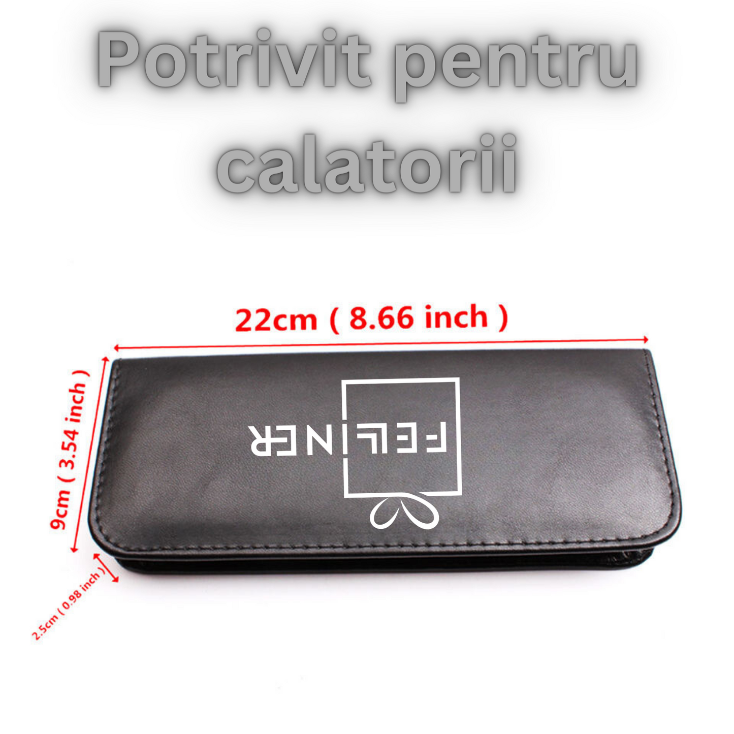 Set 2 foarfece profesionale pentru ingrijirea cainilor, piepten, geanta transport, otel, 15cm, Felliner, albastru