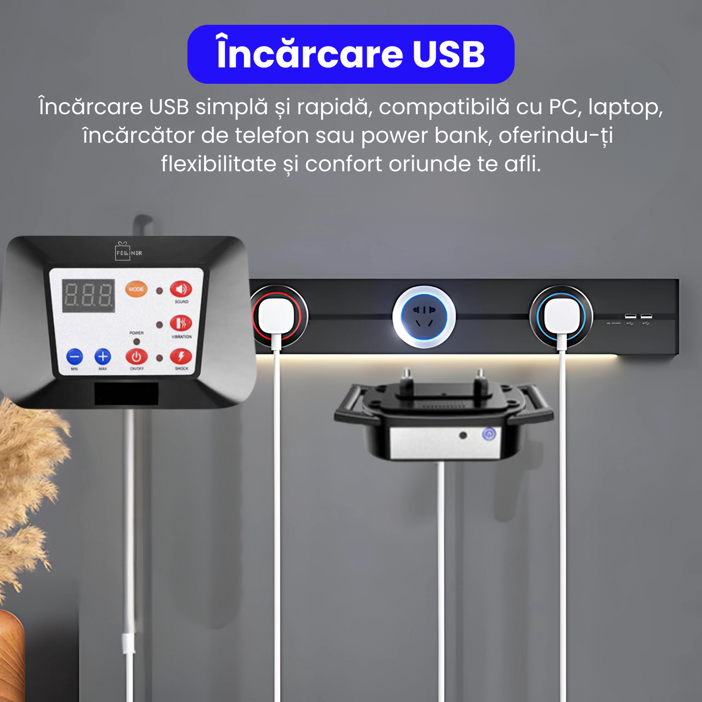 Sistem complet de gard invizibil pentru 3 caini, cu transmitator si zgarda reincarcabila, rezistenta la apa IP67, raza de actiune 300 m, baterie 2500 mAh, negru