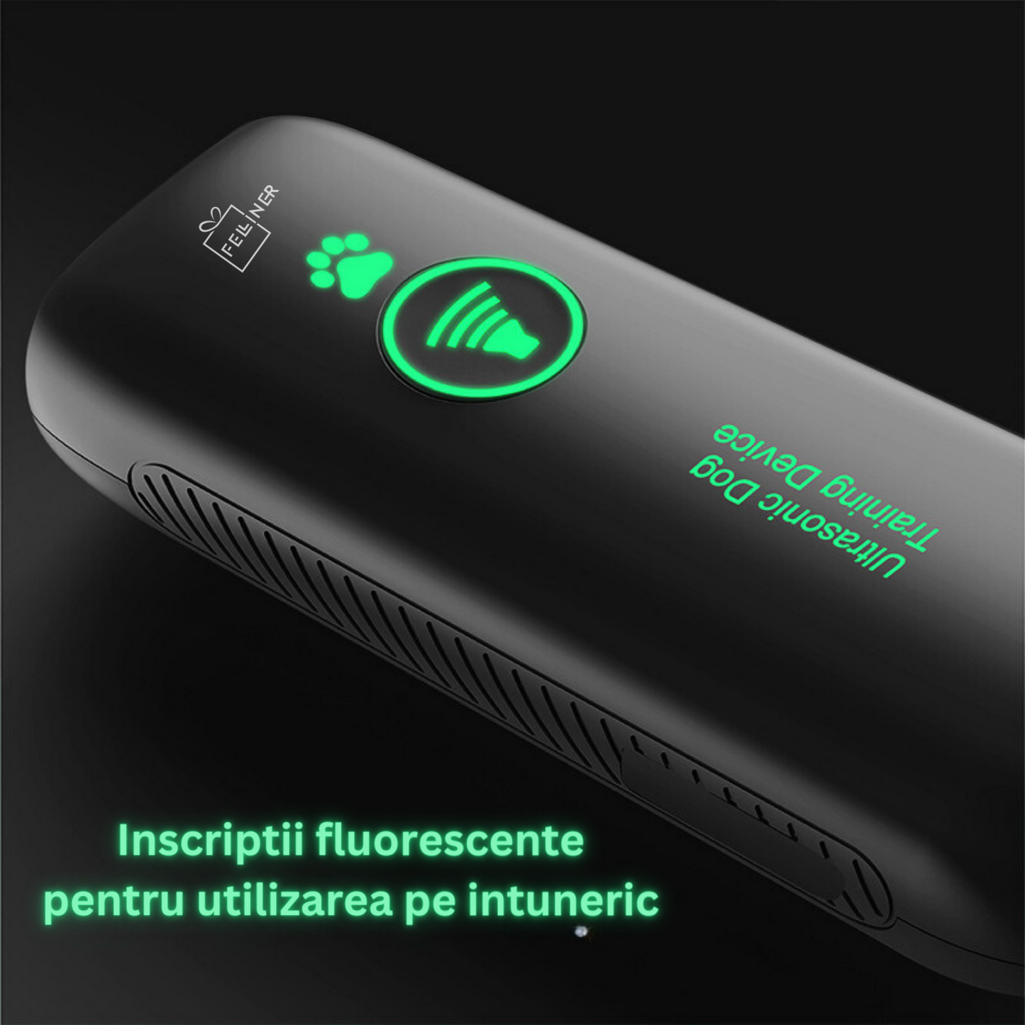 Dispozitiv anti-latrat cu ultrasunete pentru caini, Felliner, autonomie 15 zile, raza actiune 5 metrii, pentru dresaj, portabil