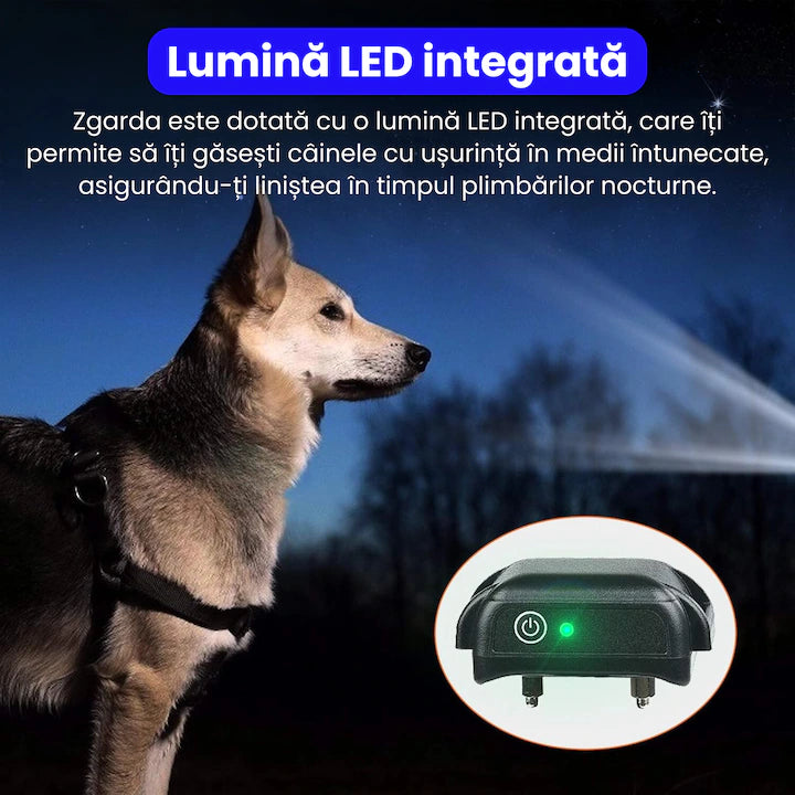 Zgarda electrica pentru dresaj, raza de actiune 600m, 3 moduri de dresaj, rezistenta la ploaie si praf IP67, circumferinta reglabila 21-68 cm, autonomie mare, pentru un caine, negru