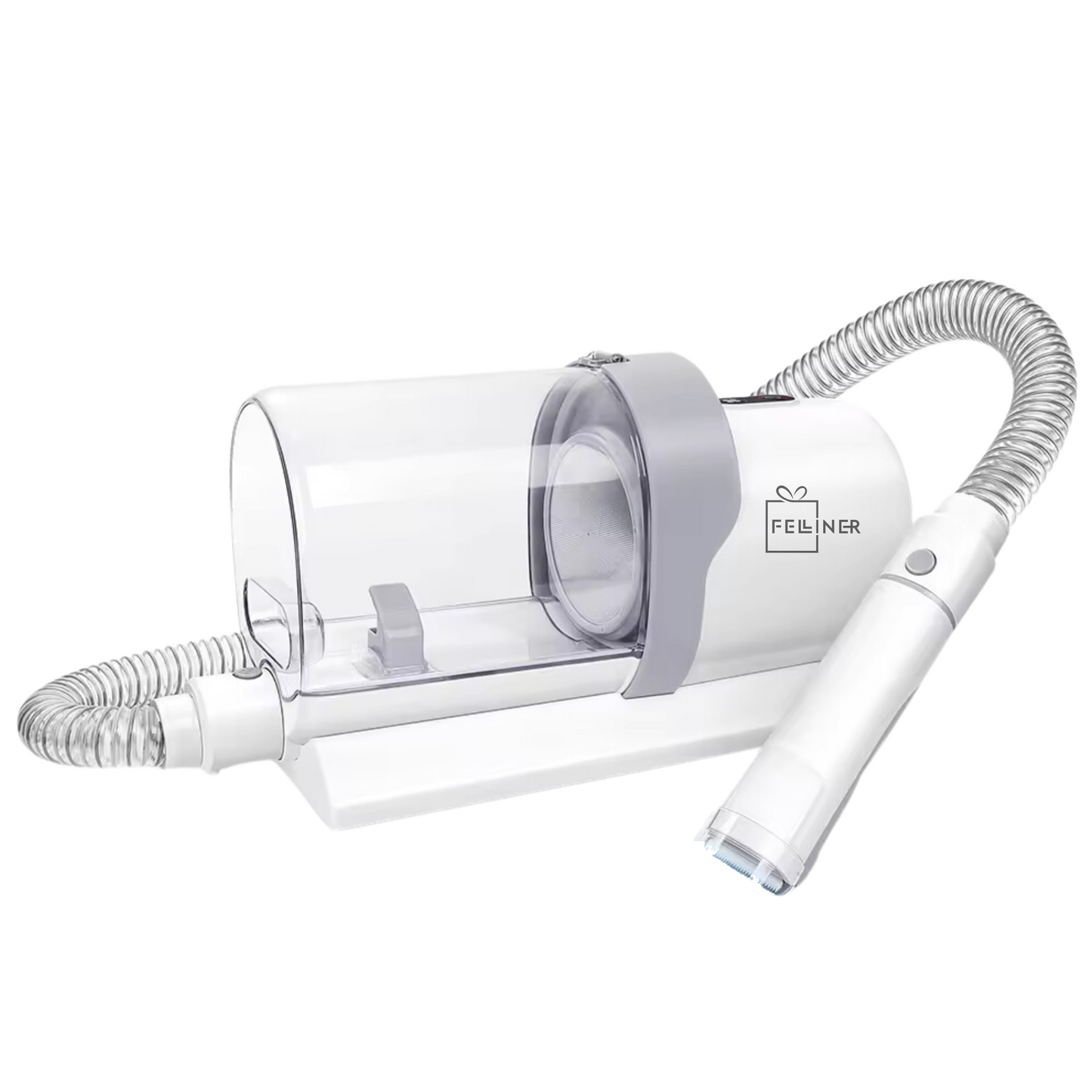 Set de ingrijire animale de companie 7 in 1, aspirator pentru toaletarea animalelor de companie si materiale textile, 4 marimi pentru tuns, zgomot redus, 3 trepte de viteza, 10 000Pa, HEPA filtru, alb