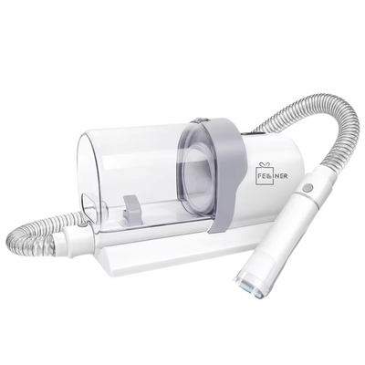 Set de ingrijire animale de companie 7 in 1, aspirator pentru toaletarea animalelor de companie si materiale textile, 4 marimi pentru tuns, zgomot redus, 3 trepte de viteza, 10 000Pa, HEPA filtru, alb