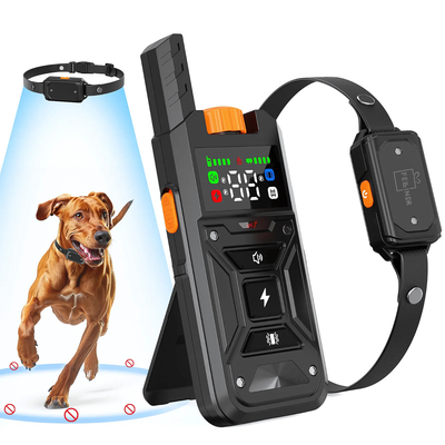 Zgarda electrica 2 in 1 pentru caini, TZ-382, gard wireless + functie de dresaj, raza 10–300m, 3 moduri de corectie sunet, vibratie, soc, baterie 500 mAh, rezistenta la apa IPX7, negru