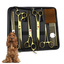 Set de 5 foarfece profesionale pentru tuns animale, cu pieptan si cutie de depozitare, design ergonomic, otel inoxidabil, prevenirea ruginii, rezistent la coroziune, usor de utilizat, auriu