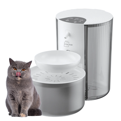 Dispenser inteligent de apa pentru pisici, 3L, reincarcabil, autonomie 180 zile, control volum si frecventa, sistem de filtrare in mai multe etape, nivel redus de zgomot, alb