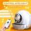 Litiera inteligenta automata pentru pisici, auto-curatare, design inchis, control prin aplicatie, fara miros, robot pentru mai multe pisici, alb