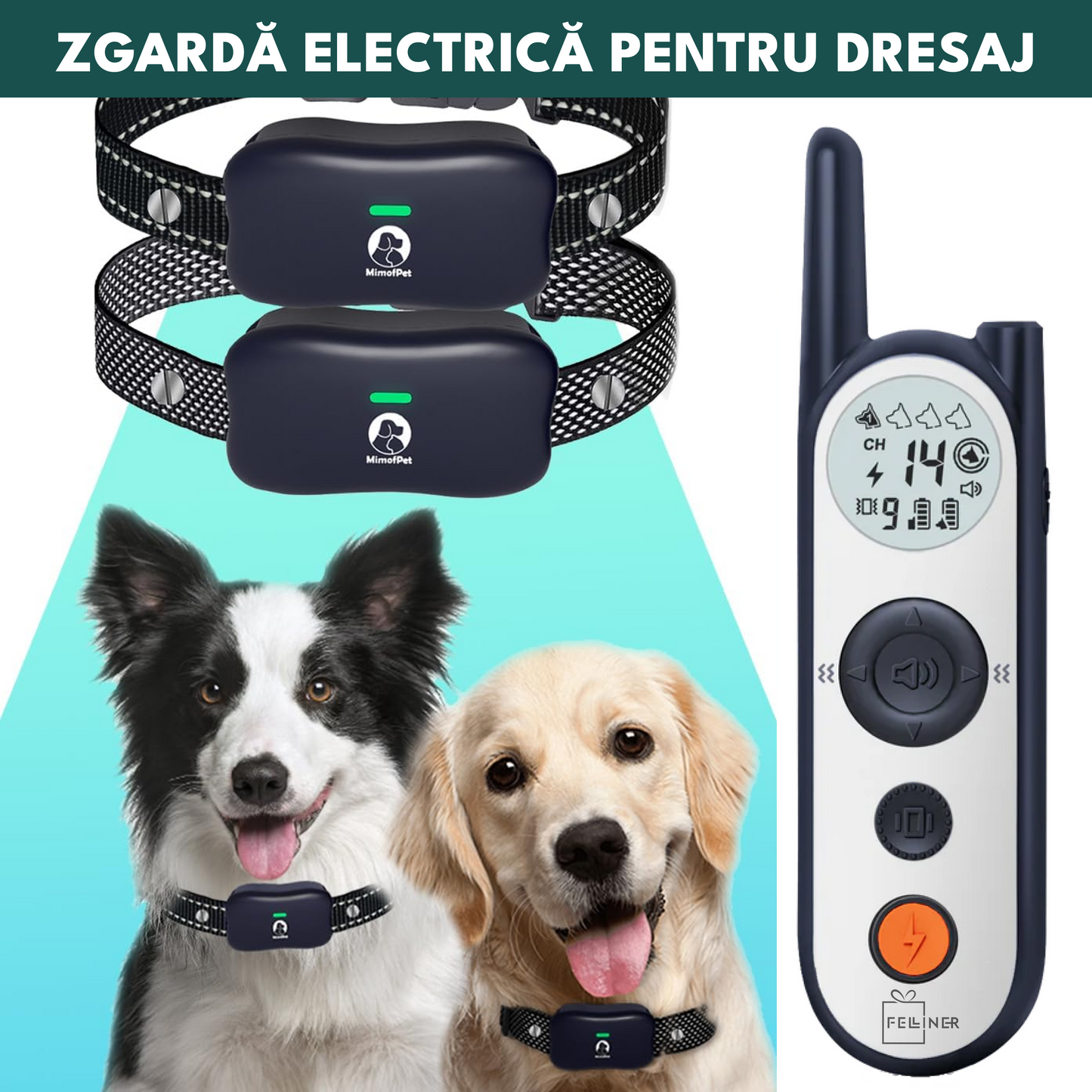 Zgarda electrica dresaj pentru 2 caini, X3, raza actiune 1800 metrii, gard electronic, impuls 30 nivele, vibratie, sunet si localizare, rezistenta la apa, autonomie standby 185 zile, gri