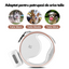 Lesa retractabila cu lanterna LED, Felliner, suport pentru saculeti igienici, reflectorizanta, design ergonomic si modern, anti-soc, 3m, alb