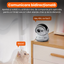 Robot inteligent cu camera dubla, jucarie pentru caini si pisici, 5G, comunicare bidirectionala, aplicatia PickFun, camp vizual 360°, gri