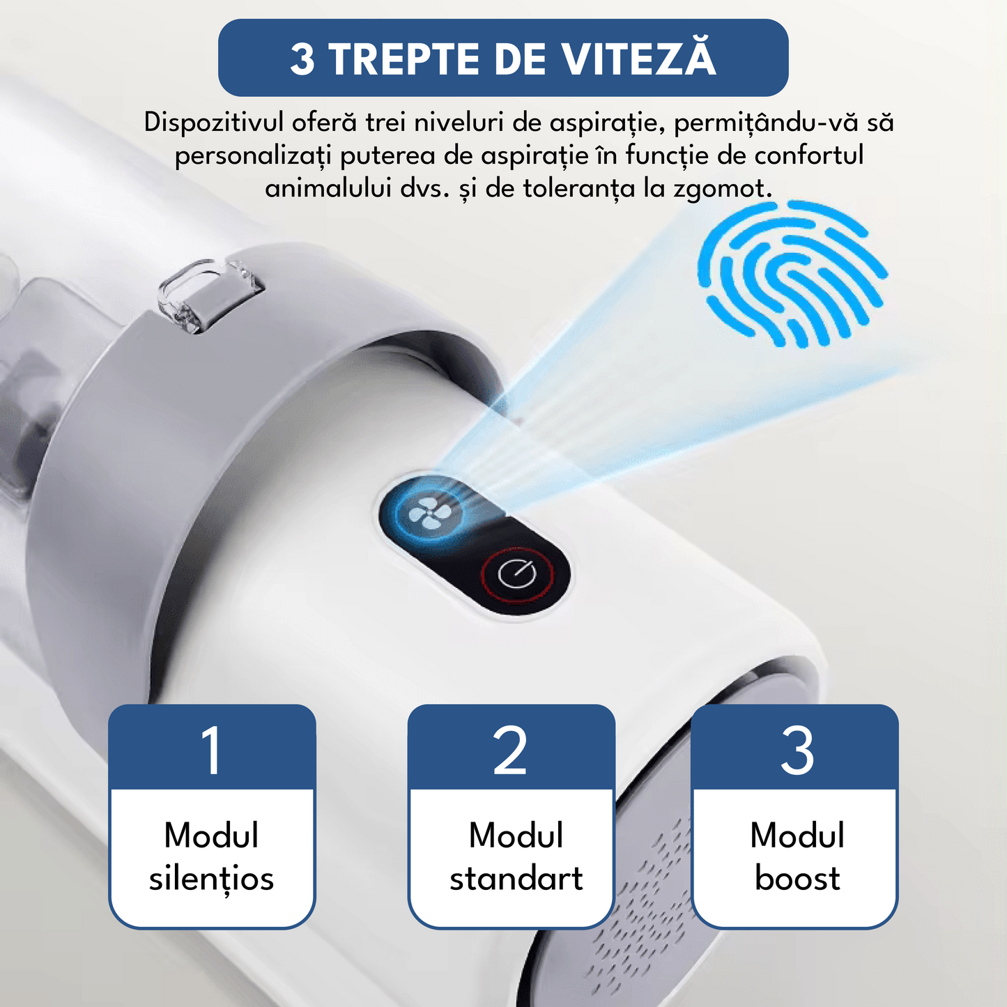 Set de ingrijire animale de companie 7 in 1, aspirator pentru toaletarea animalelor de companie si materiale textile, 4 marimi pentru tuns, zgomot redus, 3 trepte de viteza, 10 000Pa, HEPA filtru, alb