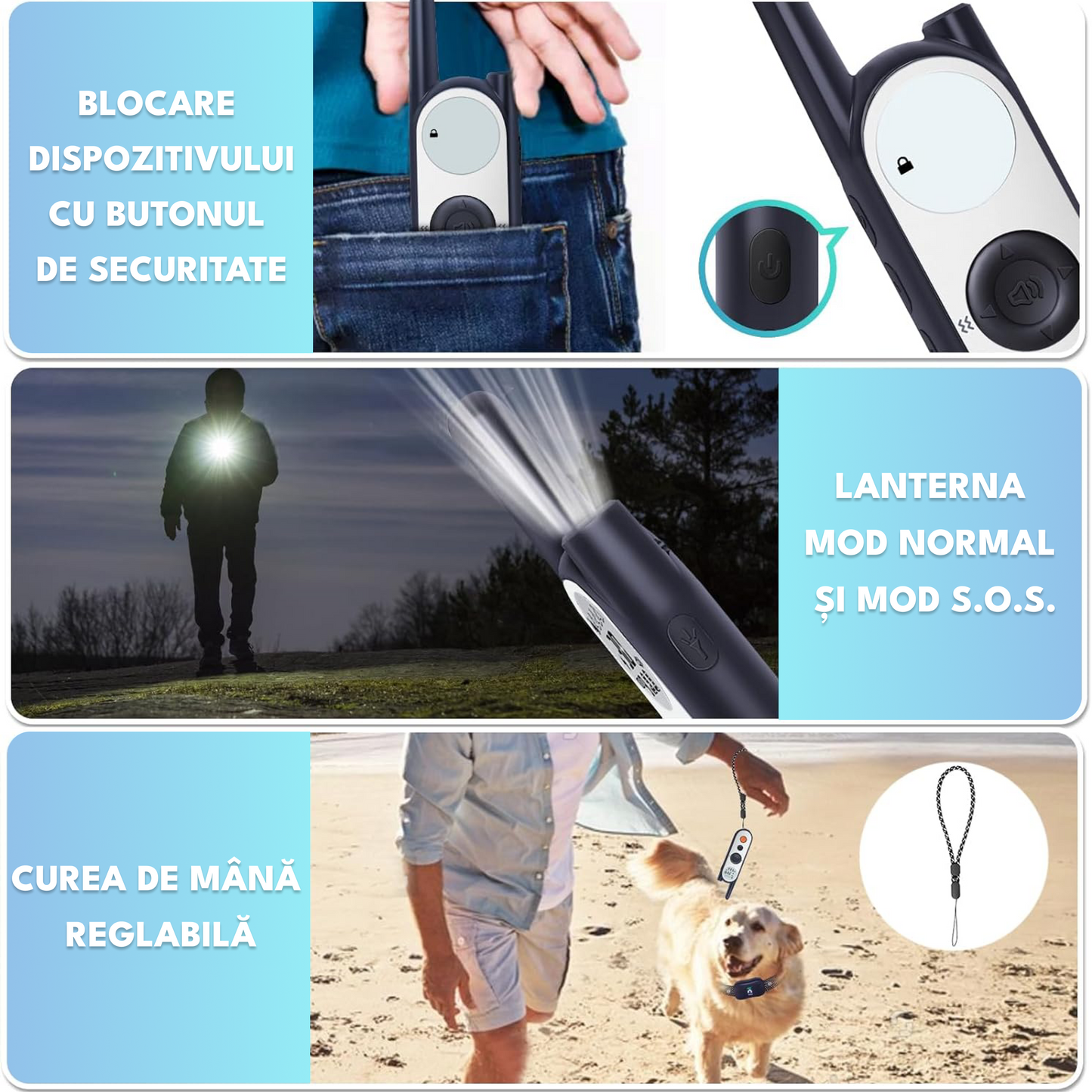 Zgarda electrica dresaj pentru 2 caini, X3, raza actiune 1800 metrii, gard electronic, impuls 30 nivele, vibratie, sunet si localizare, rezistenta la apa, autonomie standby 185 zile, gri
