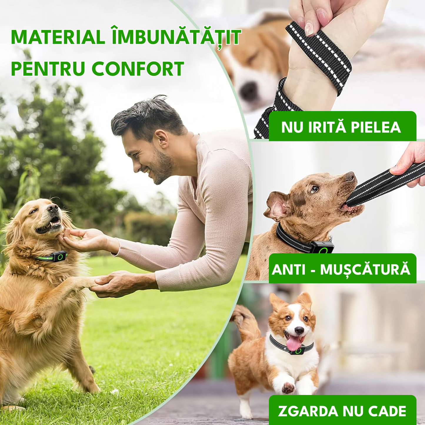 Zgarda electrica dresaj pentru 2 caini, GE-G22, raza actiune 1000 metrii, gard electronic, vibratie, sunet si localizare, rezistenta la apa IPX7, autonomie standby 60 zile, negru