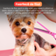 Set de 3 foarfece profesionale pentru tuns animale, cu pieptan si cutie de depozitare, design ergonomic, otel inoxidabil, prevenirea ruginii, rezistent la coroziune, usor de utilizat, roz