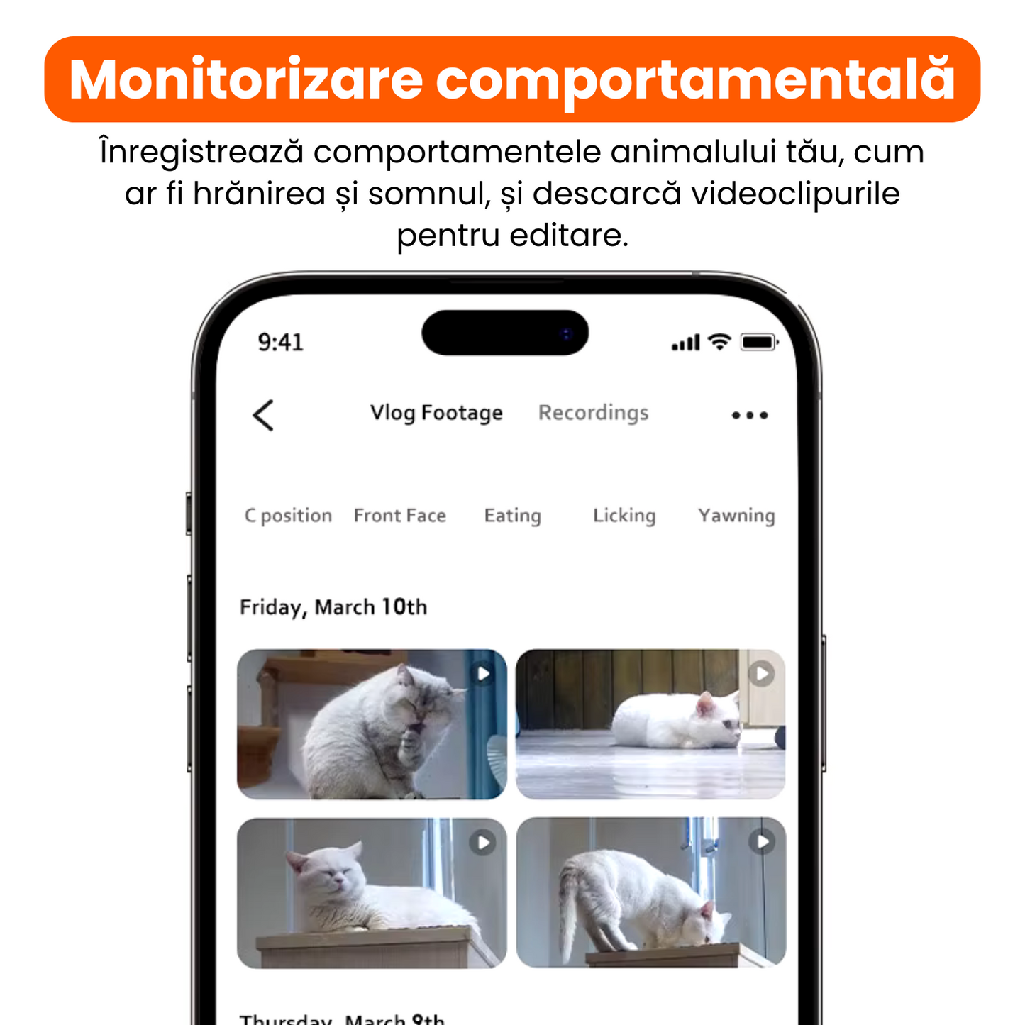 Robot inteligent cu camera dubla, jucarie pentru caini si pisici, 5G, comunicare bidirectionala, aplicatia PickFun, camp vizual 360°, gri
