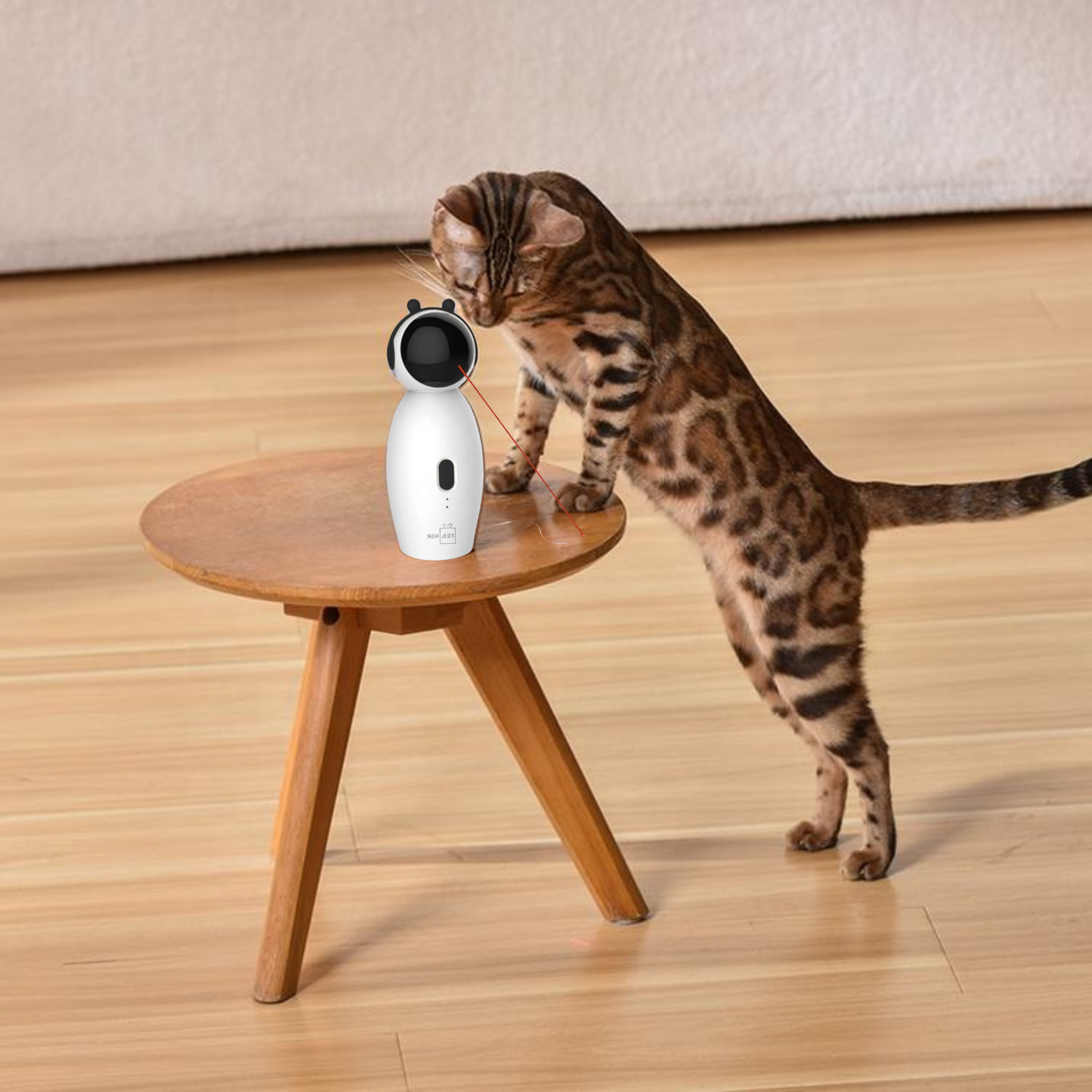 Jucarie interactiva si automata cu laser pentru pisici, Felliner, 3 moduri, USB, Alb
