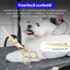 Set de 3 foarfece profesionale pentru tuns animale, cu pieptan si cutie de depozitare, design ergonomic, otel inoxidabil, prevenirea ruginii, rezistent la coroziune, usor de utilizat, auriu