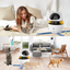 Jucarie interactiva pentru pisici, Felliner, automata 3in1, laser, mingi, panglica, rotatie 360¡, alb