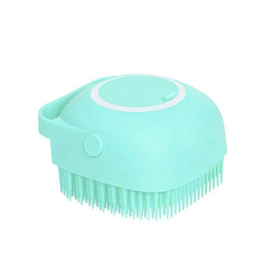 Perie din silicon pentru spalat caini si pisici, Felliner¨, 3 in 1, cu rezervor pentru sampon, albastru