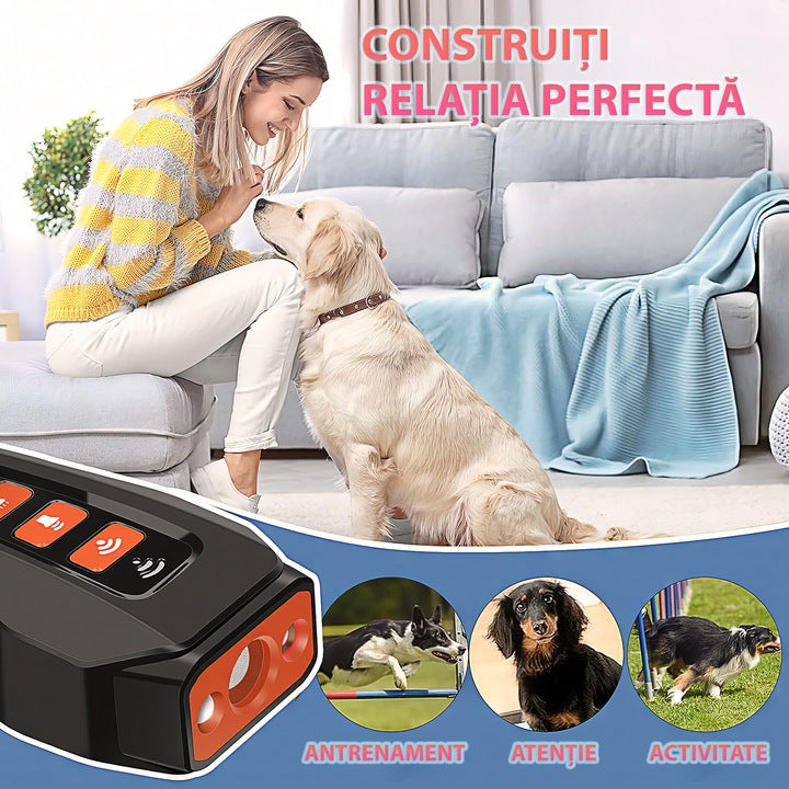 Dispozitiv cu ultrasunete anti-latrat, SJZ-048, autonomie baterie 20 ore, lanterna, laser, ultrasunete, raza actiune 15m