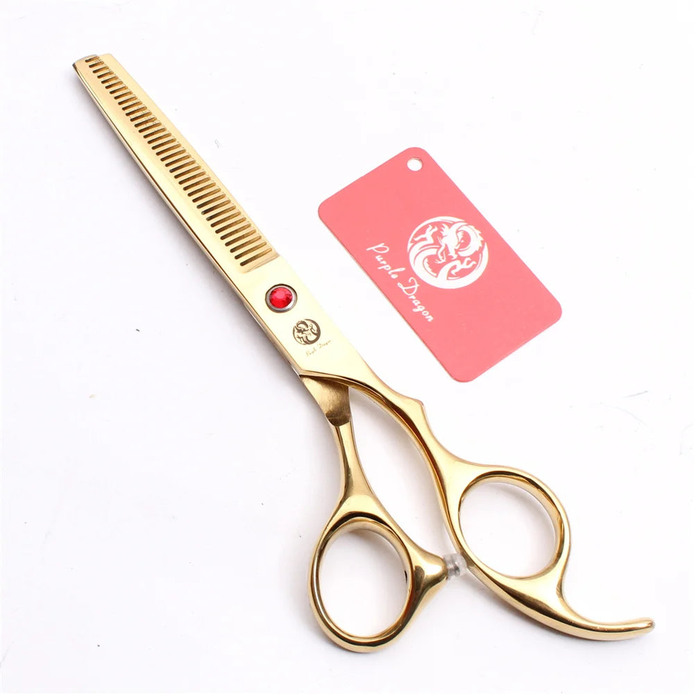 Set de 3 foarfeci profesionale plus pieptan pentru tuns animale cu trusa pentru depozitare, gold