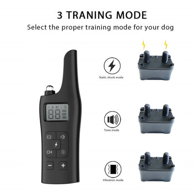 Zgarda electrica reincarcabila pentru dresaj 800m 4 functii impuls electrostatic vibratie sunet si localizare rezistenta la ploaie 21-68 cm